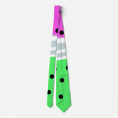 非対称ドットとストライプパターン、抽象芸術 ネクタイ (裏面)