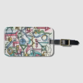 非対称ハンド絵を描抽象芸術水彩画 ラゲッジタグ (正面横)