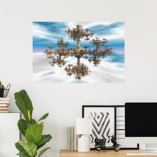 非対称フラクタル ポスター (ホームオフィス)