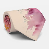 非対称フローラウォーターカラーピーチ赤面オレンジ ネクタイ (ロール)