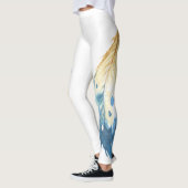 非対称ブルーフェザーデザインレギンス レギンス (左)