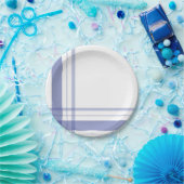 非対称プレイドフランネル海軍ブルーリニア ペーパープレート (パーティー)