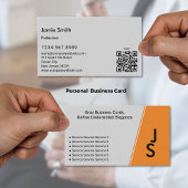 非対称モダンイニシャルグレーおよび黒パーソナル 名刺