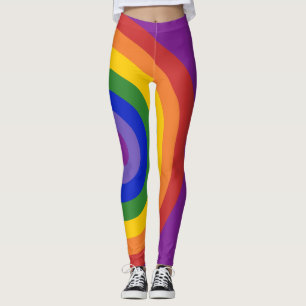 非対称レインボーブルスイLGBTプライド レギンス