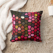 非対称幾何形状染色ガラススタイル クッション (ブランケット)