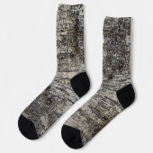 非対称樺の木樹皮グラフィック自然パターン ソックス (左)