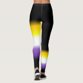 非対称的なnonbinaryプライドの旗のレギング レギンス (裏面)