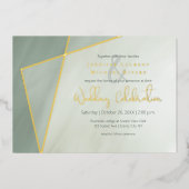 非対称金ゴールドフレームが金ゴールドでグレー表示 箔招待状 (正面)