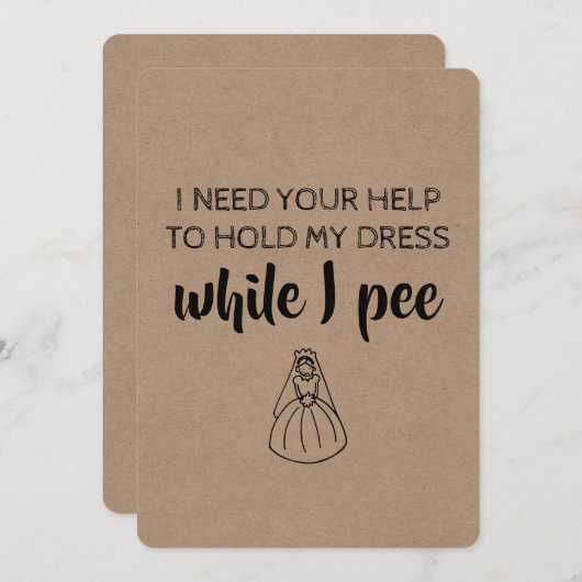 非常おもしろいに花嫁/メイド・オブ・オーナー(花嫁付き添い人)提案 招待状 (正面/裏面)