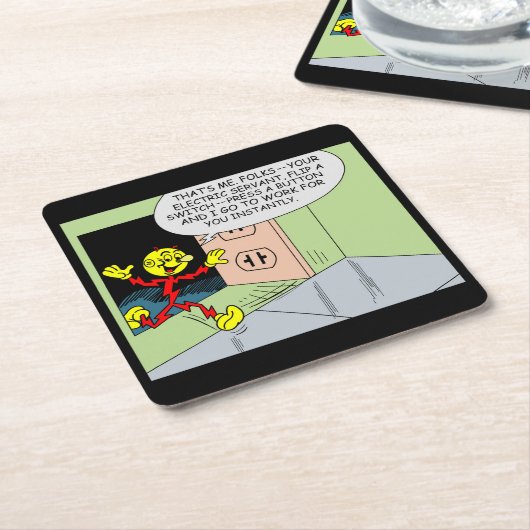 非常おもしろいレディ・キロワット・コースター・セット スクエアペーパーコースター (アングル)