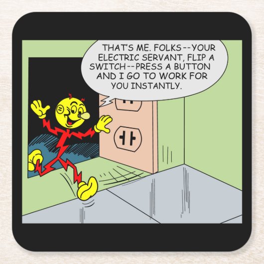 非常おもしろいレディ・キロワット・コースター・セット スクエアペーパーコースター (正面)