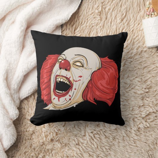 非常おもしろい怖いピエロ顔装飾用クッション クッション (ブランケット)