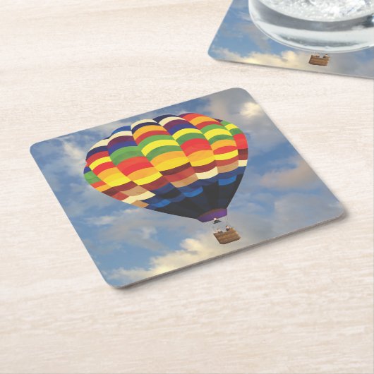 非常おもしろい熱気球コースターセット スクエアペーパーコースター (アングル)