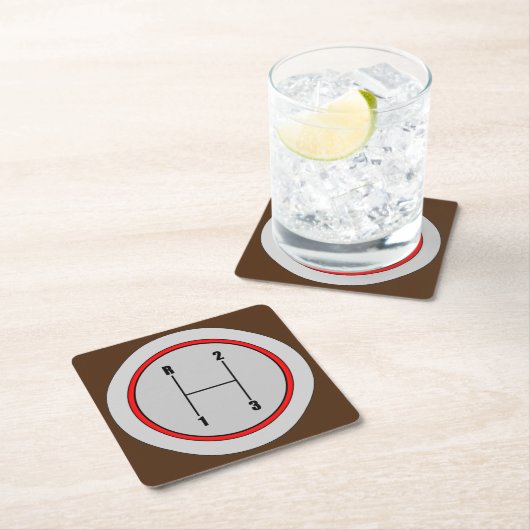 非常おもしろい3速シフトノブグラフィックコースターセット スクエアペーパーコースター (インサイチュ)