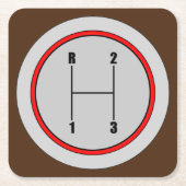 非常おもしろい3速シフトノブグラフィックコースターセット スクエアペーパーコースター (正面)