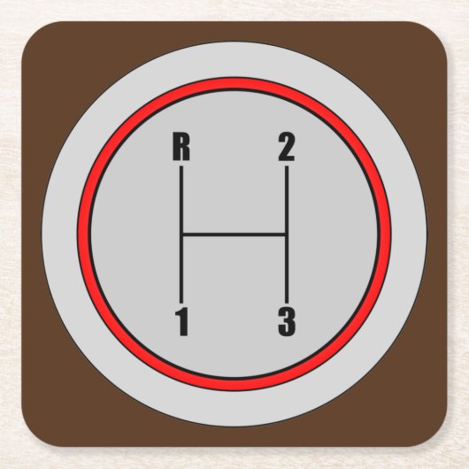 非常おもしろい3速シフトノブグラフィックコースターセット スクエアペーパーコースター (正面)