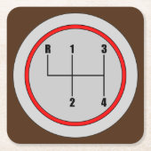 非常おもしろい4速シフトノブグラフィックコースターセット スクエアペーパーコースター (正面)