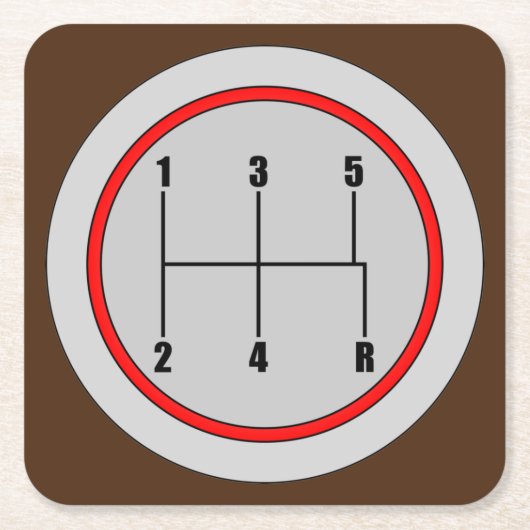 非常おもしろい5速シフトノブグラフィックコースターセット スクエアペーパーコースター (正面)