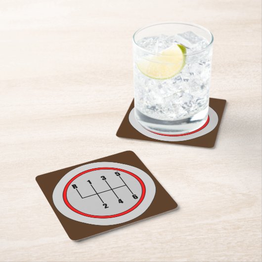 非常おもしろい6速シフトノブグラフィックコースターセット スクエアペーパーコースター (インサイチュ)