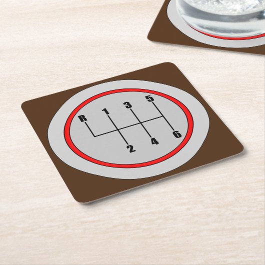 非常おもしろい6速シフトノブグラフィックコースターセット スクエアペーパーコースター (アングル)