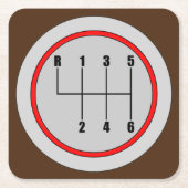 非常おもしろい6速シフトノブグラフィックコースターセット スクエアペーパーコースター (正面)