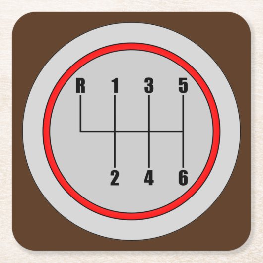 非常おもしろい6速シフトノブグラフィックコースターセット スクエアペーパーコースター (正面)