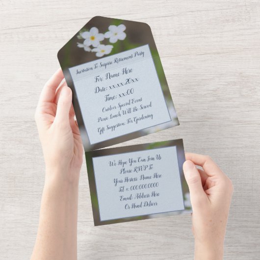 非常かわいらし退職パーティー紙 オールインワン招待状 (貼ってはがせる)