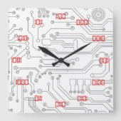 非常とクールクリエイティブバイナリ方式 スクエア壁時計 (正面)