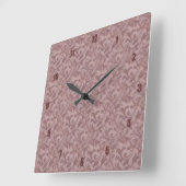 非常におもしろいと珍しいピンクのペイズリー スクエア壁時計 (傾斜)