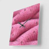 非常におもしろいと珍しいピンクウール スクエア壁時計 (傾斜)