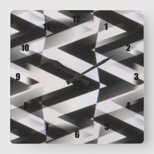 非常におもしろいと珍しい金属工程 スクエア壁時計 (正面)