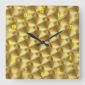 非常におもしろいと異常な金ゴールドリーフ スクエア壁時計 (正面)