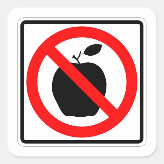 非常におもしろいなしAPPLEサイン正方形ステッカー スクエアシール (正面)