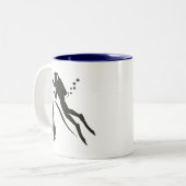 非常におもしろいなスキューバダイバー ツートーンマグカップ (正面左)