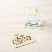 非常におもしろいのアンティークTriCycleスケッチコースターセット スクエアペーパーコースター (インサイチュ)