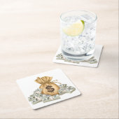 非常におもしろいのバッグとキャッシュコースターセットのスタック スクエアペーパーコースター (インサイチュ)