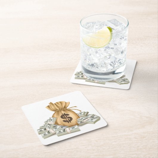 非常におもしろいのバッグとキャッシュコースターセットのスタック スクエアペーパーコースター (インサイチュ)