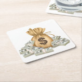 非常におもしろいのバッグとキャッシュコースターセットのスタック スクエアペーパーコースター (アングル)