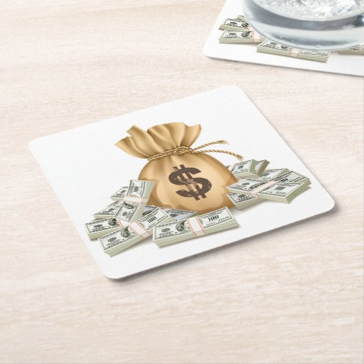 非常におもしろいのバッグとキャッシュコースターセットのスタック スクエアペーパーコースター (アングル)