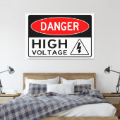 非常におもしろいの危険高電圧サインのキャンバス印刷 キャンバスプリント (インサイチュ (寝室))