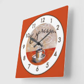 非常におもしろいエスプレッソ スクエア壁時計 (傾斜)