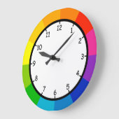 非常におもしろいカラフルとカラーホイールの壁時計 ラージ壁時計 (傾斜)