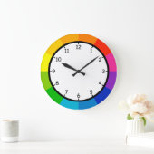 非常におもしろいカラフルとカラーホイールの壁時計 ラージ壁時計 (ホーム)