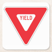 非常におもしろいクラシックのイールドサインコースターセット スクエアペーパーコースター (正面)