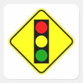 非常におもしろいクラシックのトラフィック信号の前方サイン スクエアシール (正面)