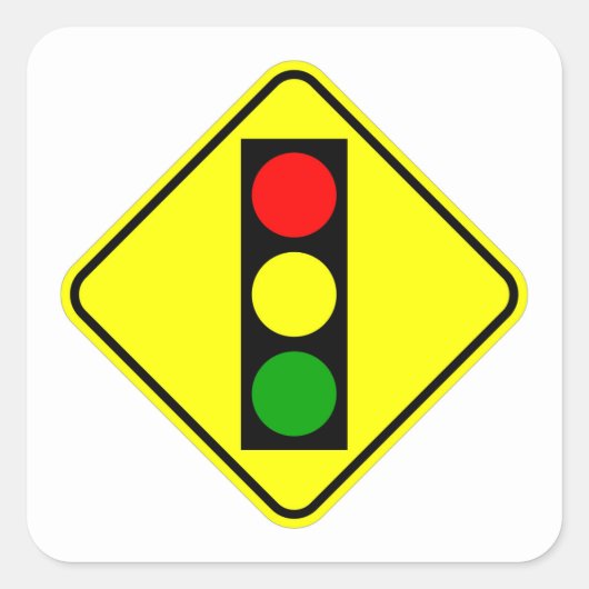 非常におもしろいクラシックのトラフィック信号の前方サイン スクエアシール (正面)