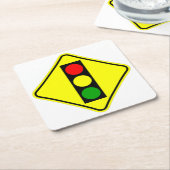 非常におもしろいクラシックのトラフィック信号の前方サイン スクエアペーパーコースター (アングル)