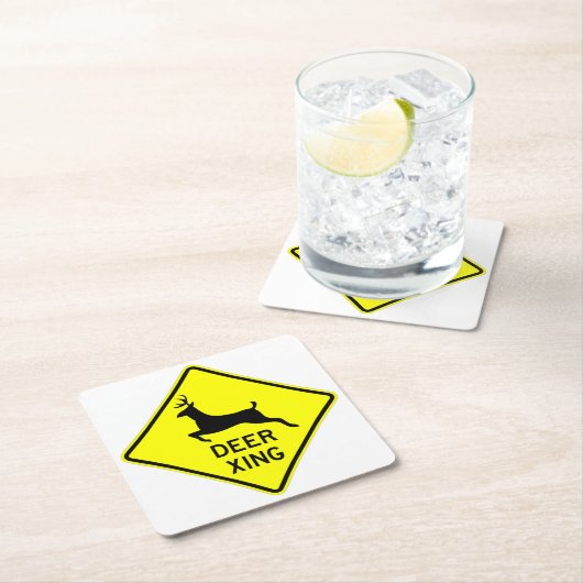 非常におもしろいクラシックディアクロッシング標識コースターセット スクエアペーパーコースター (インサイチュ)