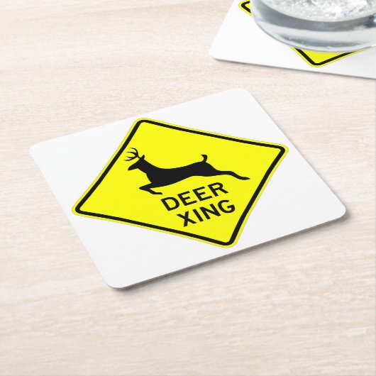 非常におもしろいクラシックディアクロッシング標識コースターセット スクエアペーパーコースター (アングル)