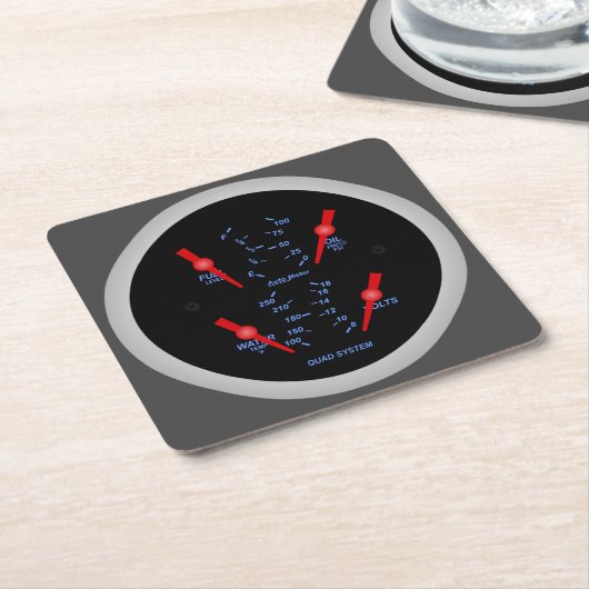 非常におもしろいクワッド自動メータシステムコースターセット スクエアペーパーコースター (アングル)